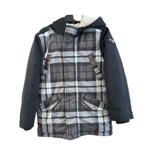 Abercrombie Kids Hooded Fleece Lined Plaid Coat 7 - 8